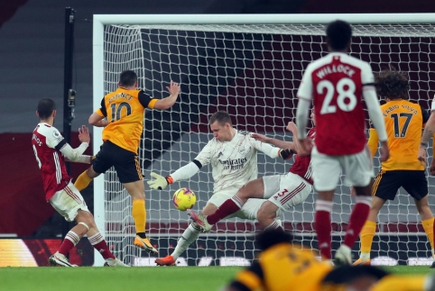 „Wolves“ sudavė dar vieną smūgį „Arsenal“ ekipai