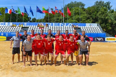 Lietuvos paplūdimio futbolininkų Italijoje laukia rungtynės dėl septintos vietos