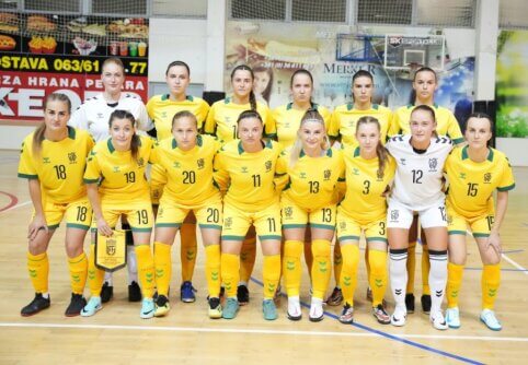 Moterų futsal rinktinė užbaigė pasirodymą pasaulio čempionato atrankos turnyre