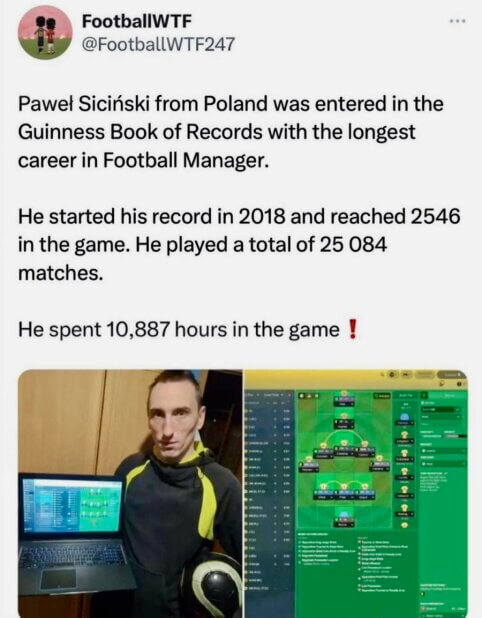 „Football Manager“ rekordininkas