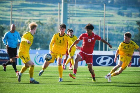 Dviejų įvarčių pranašumą paleidusi U18 rinktinė sužaidė lygiosiomis Maltoje